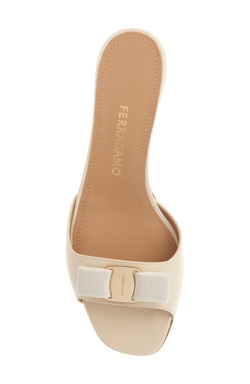 Ferragamo Vanilla Bow Slide Sandal In Neutral