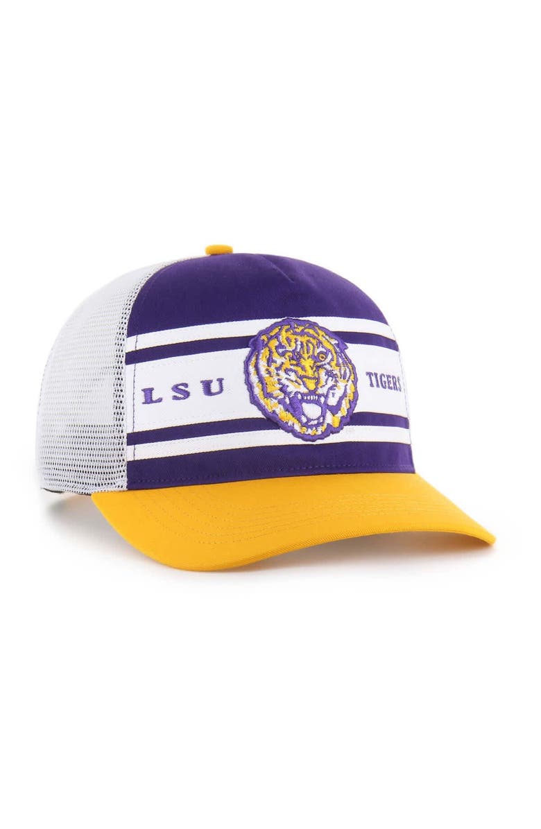 '47 Youth '47 Purple/Gold LSU Tigers Super Stripe Hitch Adjustable Trucker Hat, Alternate, color, Purple