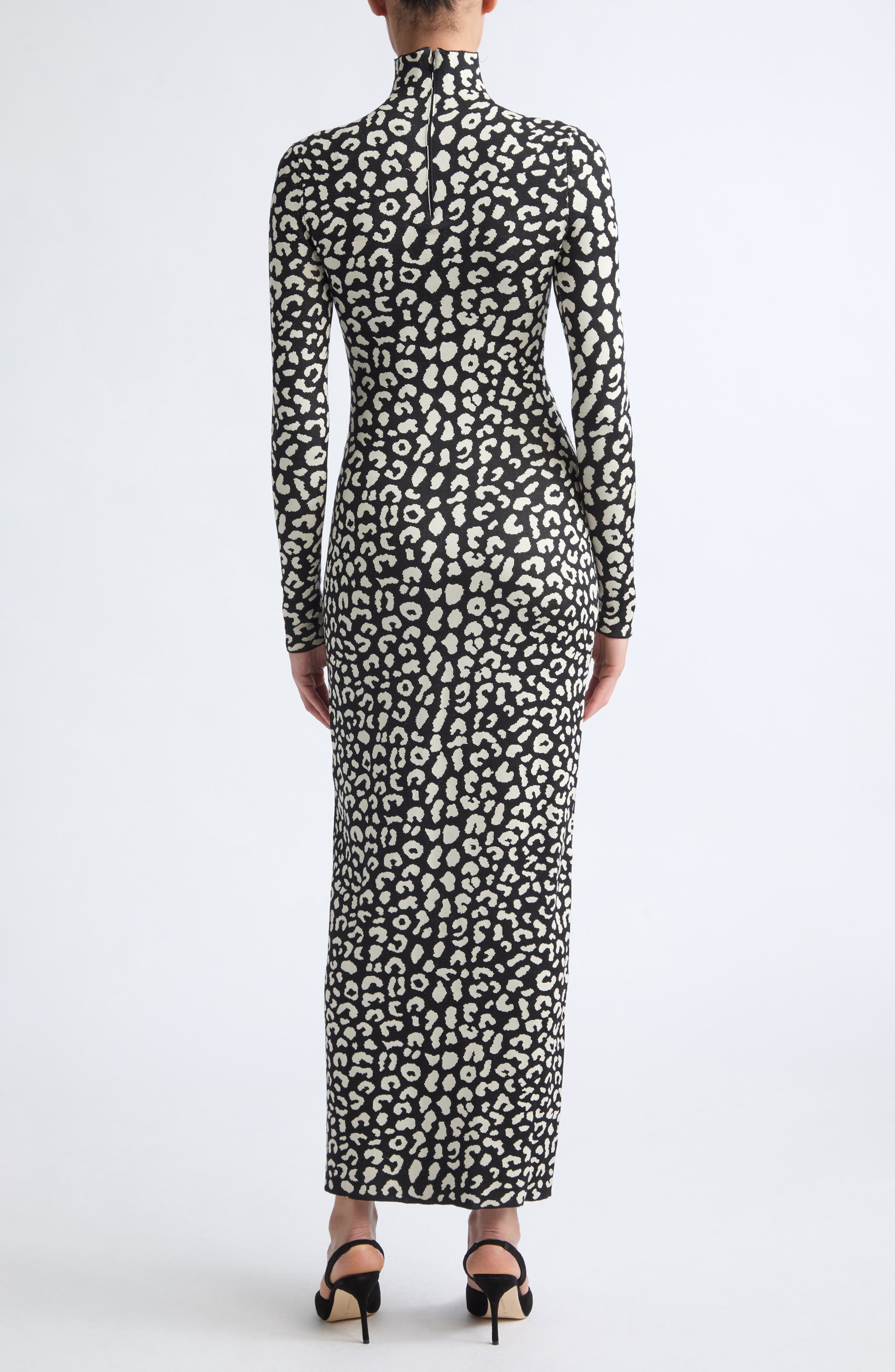 Carolina Herrera Turtleneck Tea Length Knit Dress (Women) | Nordstrom