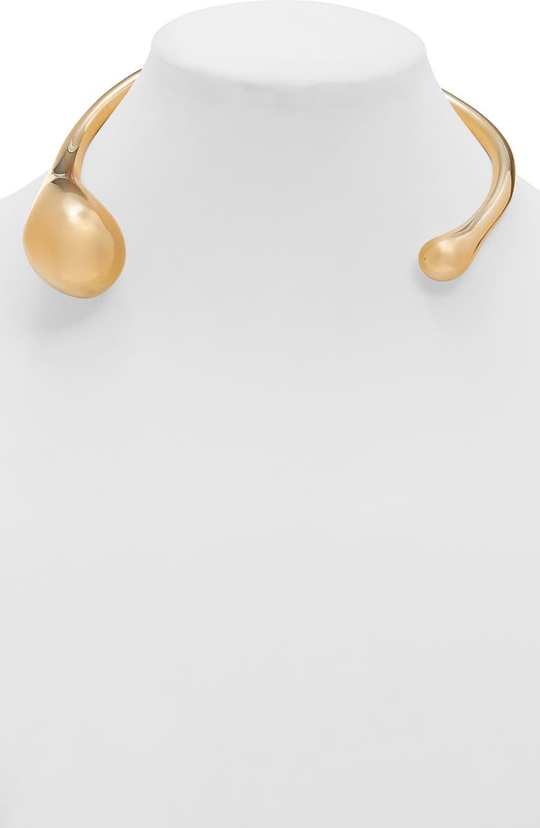 Bottega Veneta Frills Collar Necklace, Alternate, color, Yellow Gold