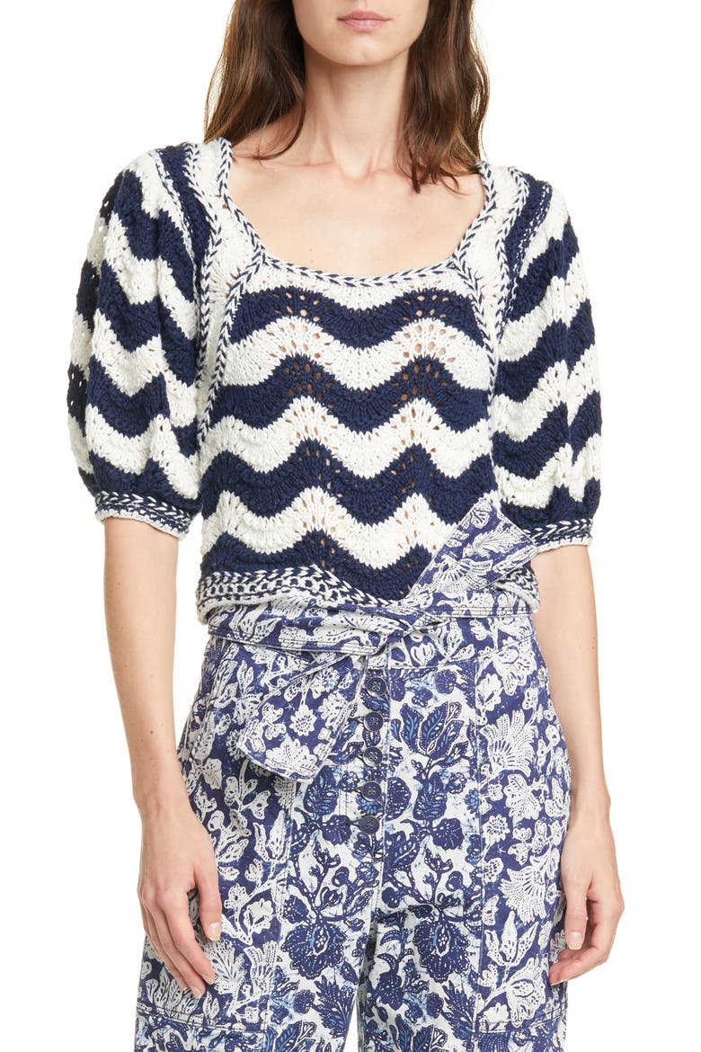 Luciana Wave Stripe Sweater, Main, color, MIDNIGHT