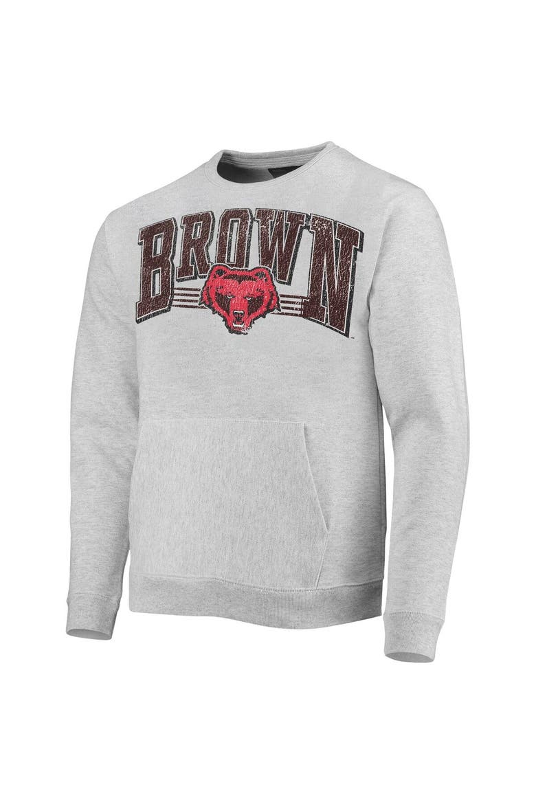 Men's League Collegiate Wear Heathered Gray Brown Bears Upperclassman Pocket Pullover Sweatshirt, Alternate, color, Heather Gray