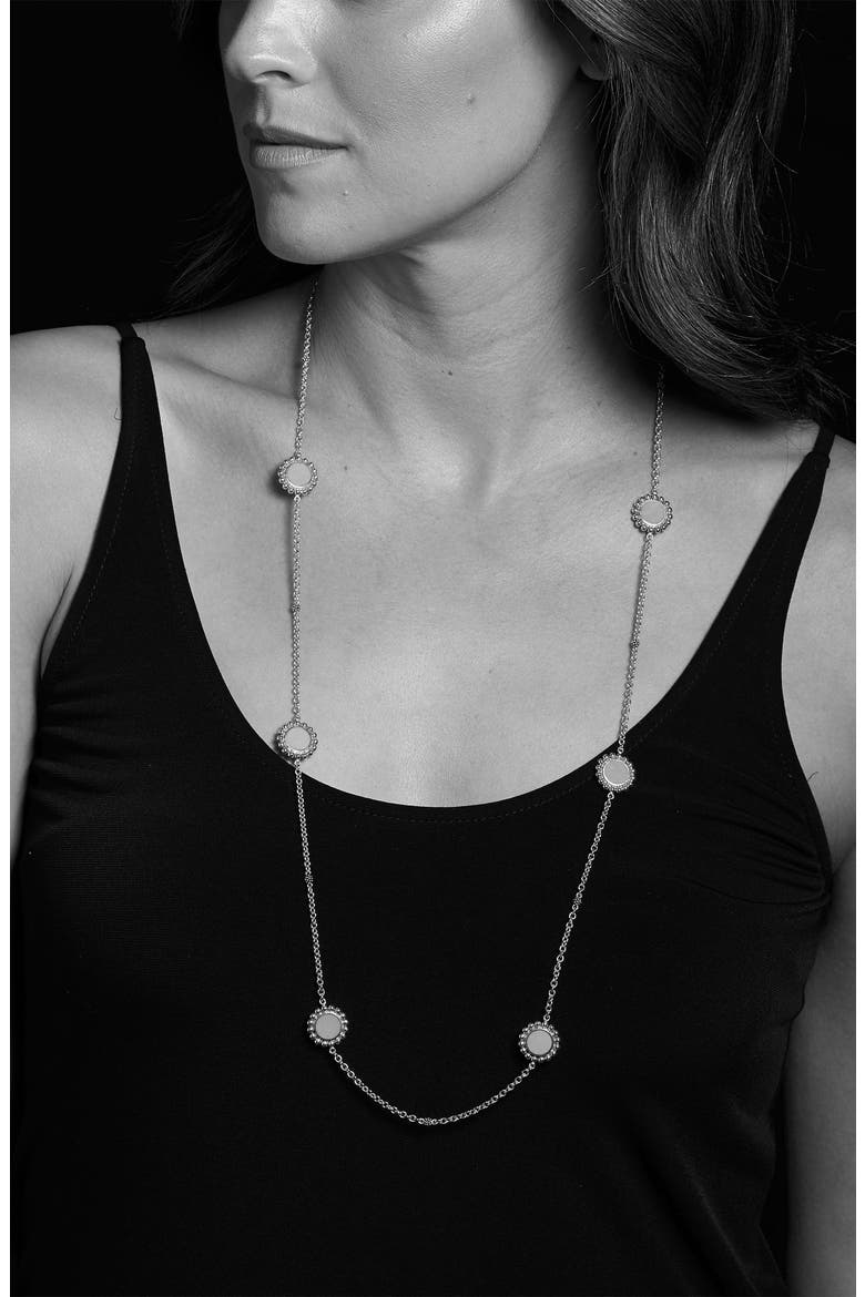 Maya Circle Station Necklace, Alternate, color, SILVER/ WHITE MOTHER OF PEARL