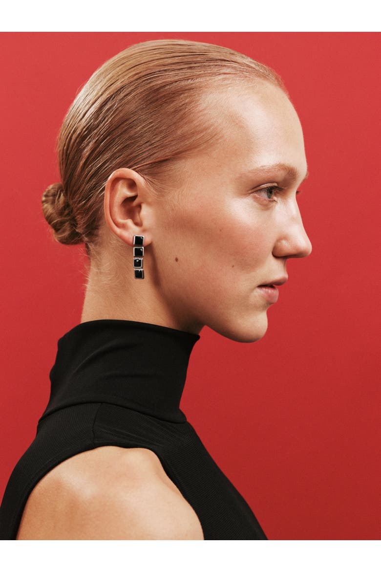 Archer Drop Earrings, Alternate, color, Silver