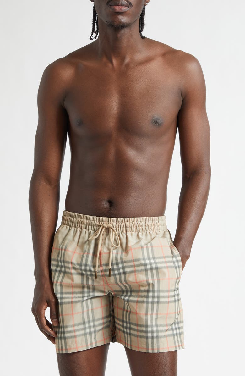 Burberry Check Swim Trunks, Main, color, 