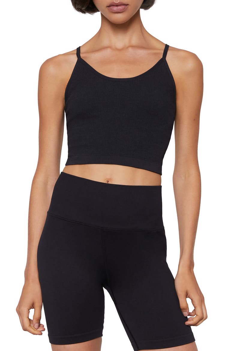 Entice Seamless Crop Camisole, Main, color, BLACK