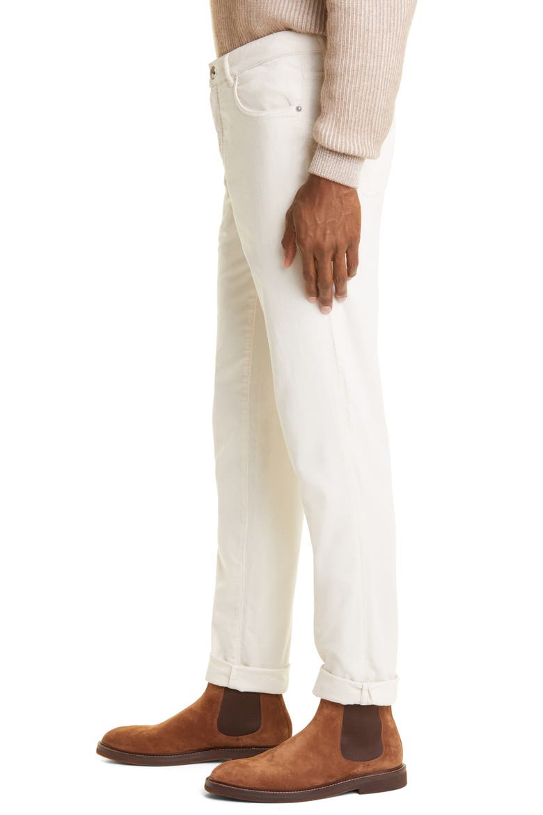 Fine Wale Cotton Corduroy Pants, Alternate, color, OFF WHITE