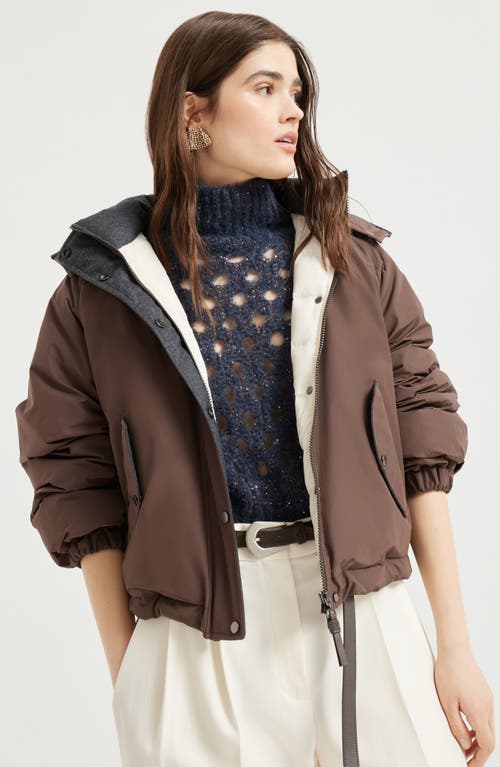Brunello Cucinelli Crop Down Jacket With Monili