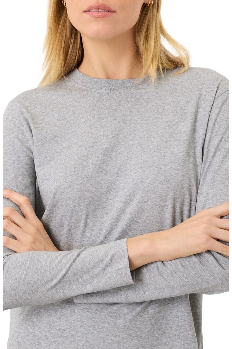 Organic Cotton Women's Softspun Essential Crewneck Long Sleeve Tee, Alternate, color, Heather Grey