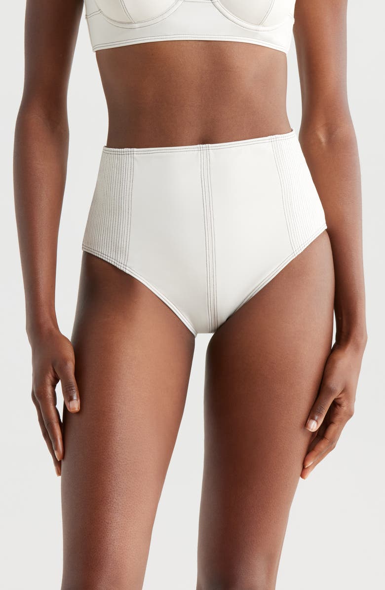 Ulla Johnson Kiele High Waist Bikini Bottoms, Main, color, Cowrie
