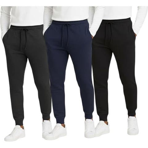 3 Pack Mens Ultra Soft Fleece Joggers Sweatpants
