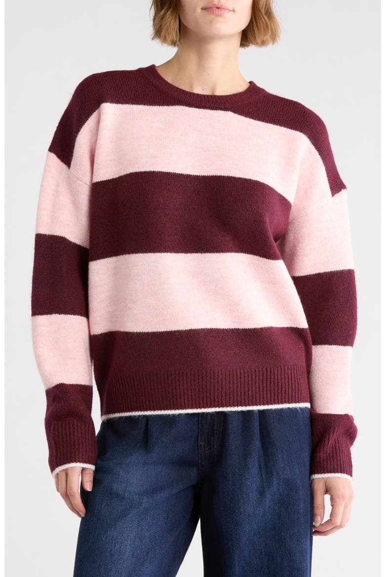 Crewneck Pullover Sweater, Main, color, FIG ROSE DUST HEATHER