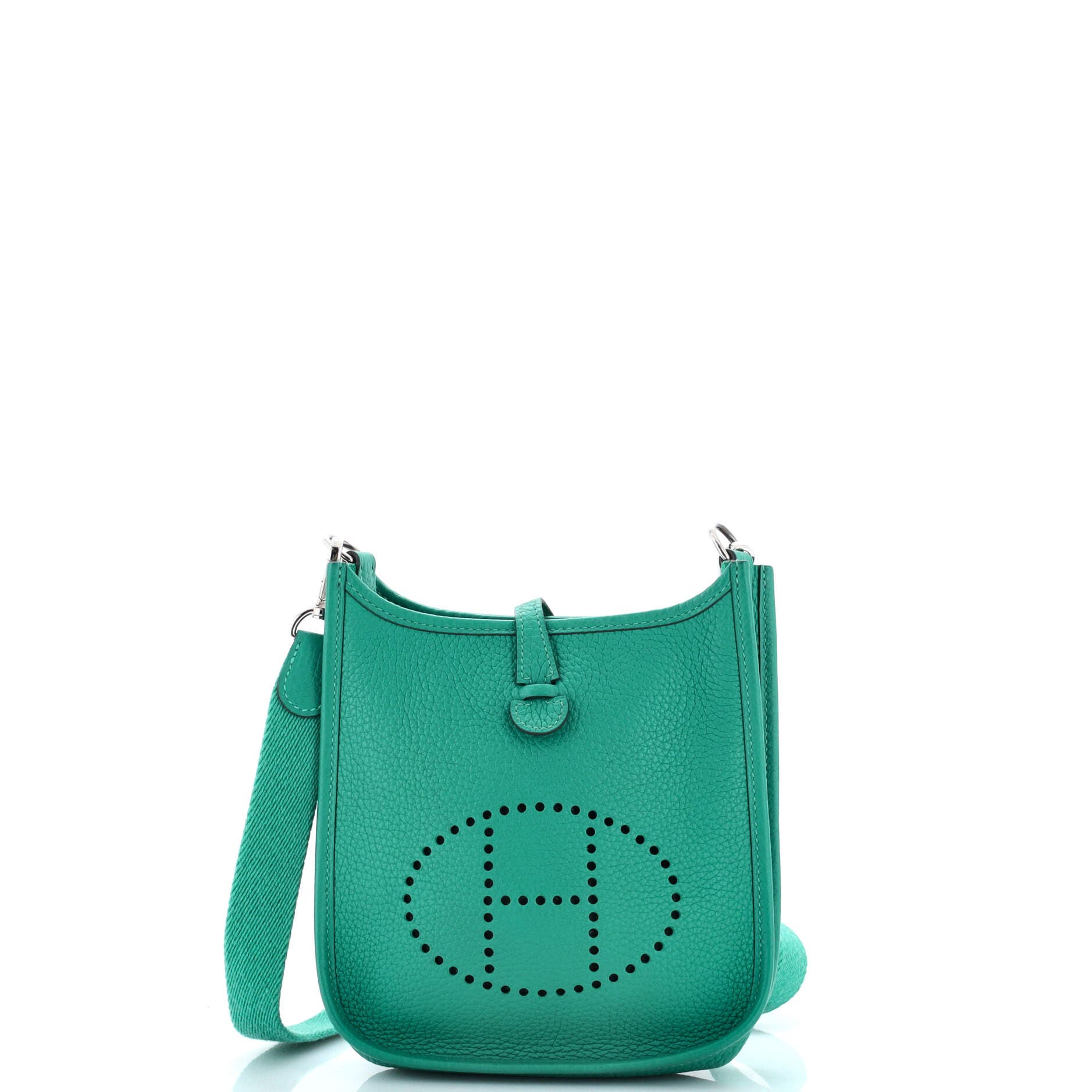 Pre-Owned Hermes Evelyne Bag Gen III Clemence TPM, Main, color, Vert Verone