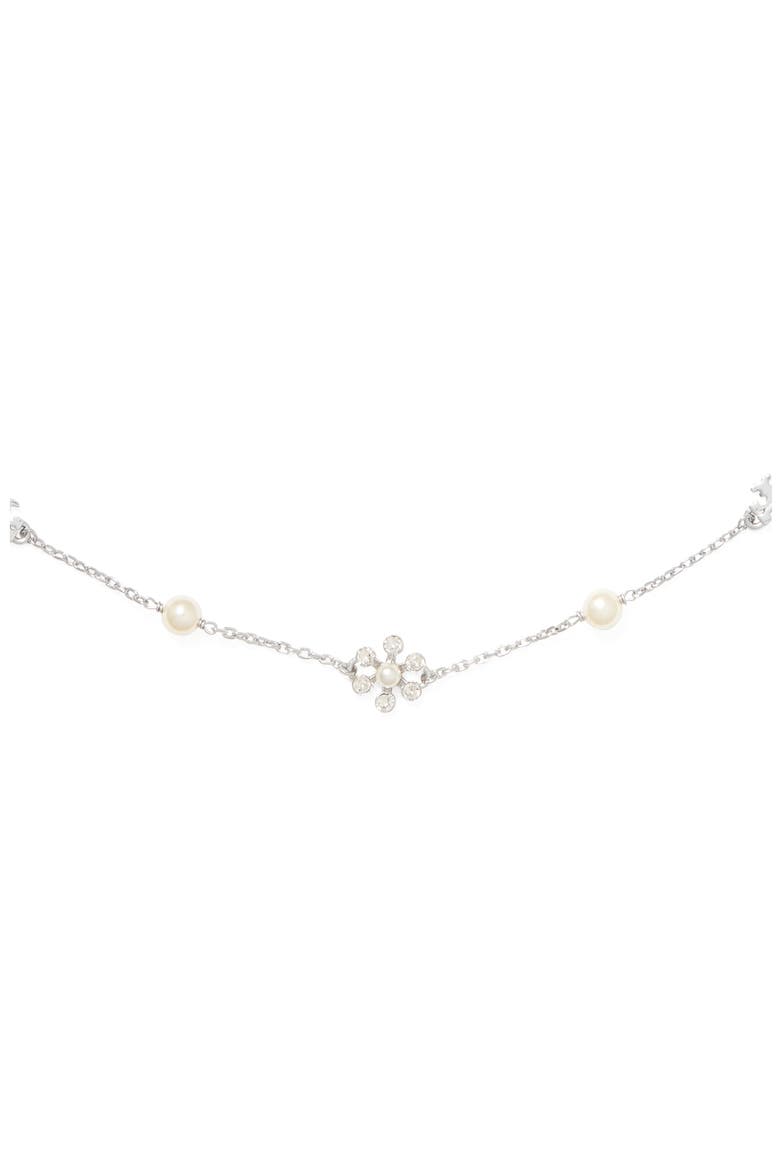 Kira Imitation Pearl Delicate Necklace, Alternate, color, TORY SILVER / CREAM