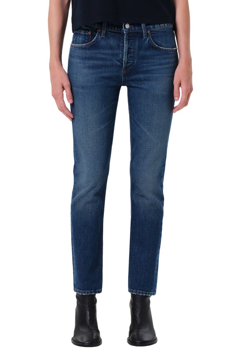 Cocktail Ankle Slim Straight Leg Jeans, Main, color, OUTLINE
