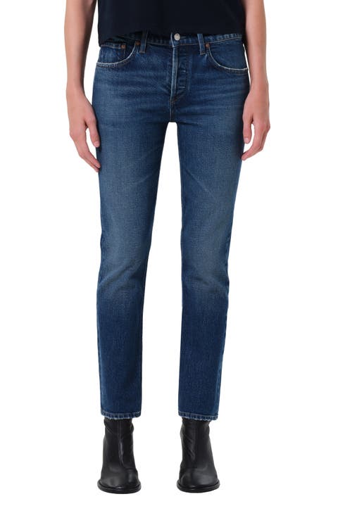 Cocktail Ankle Slim Straight Leg Jeans (Outline)