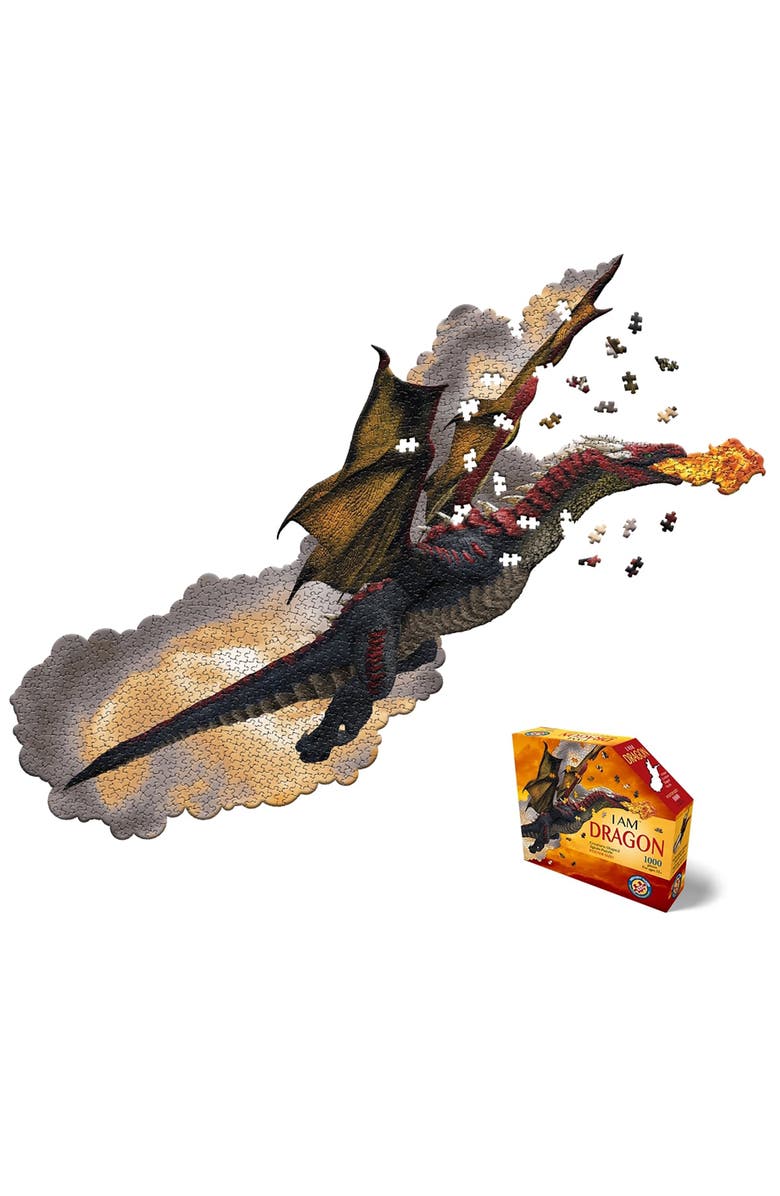 Madd Capp I Am Dragon 1000 Piece Dragon Shaped Jigsaw Puzzle, Alternate, color, Multicolored