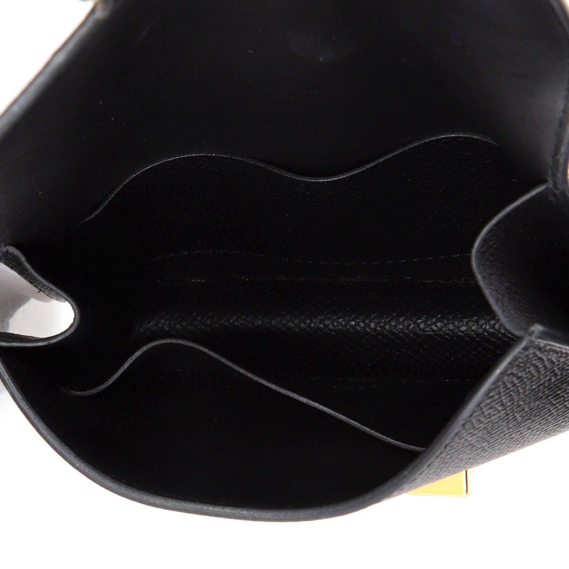 Pre-Owned Hermes Constance Slim Wallet Epsom, Alternate, color, Noir