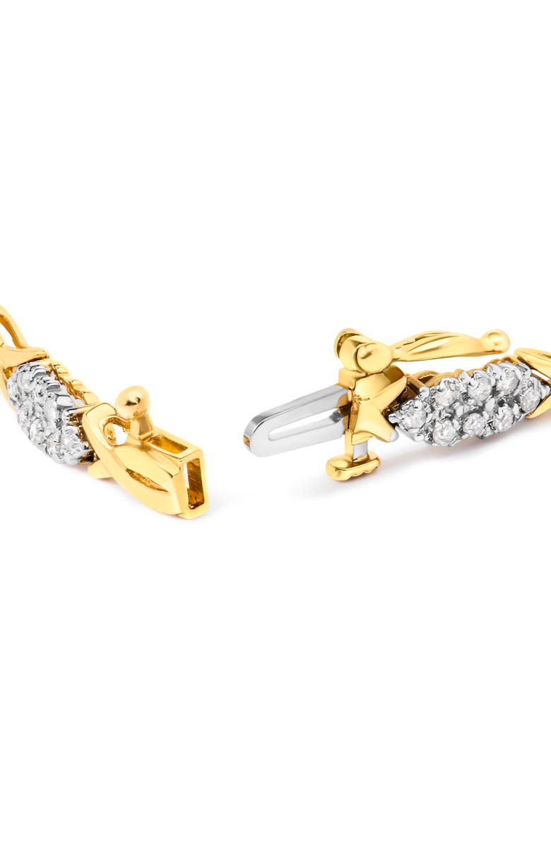 Haus of Brilliance 10K Yellow Gold 1.00 Cttw Round-Cut Diamond Spiral Link Bracelet, Alternate, color, Yellow