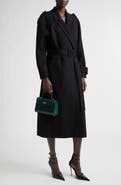 Versace Belted Double Breasted Virgin Wool & Cashmere Coat