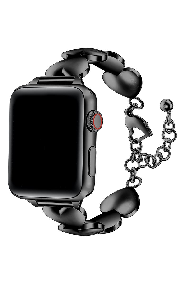 The Posh Tech Lover Heart Apple Watch<sup>®</sup> Watchband, Alternate, color, Black