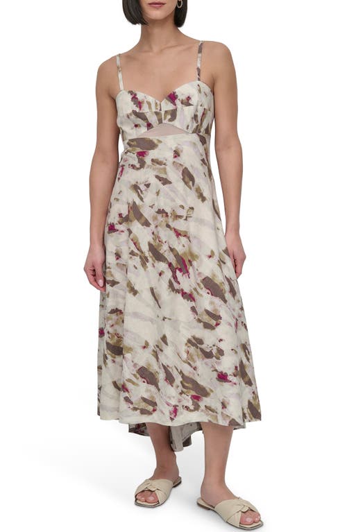 Dkny Linen Blend Sundress In Multi