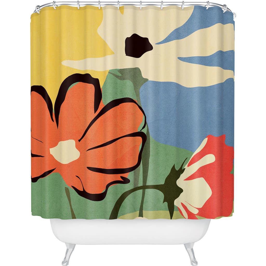 Deny Designs Modern Abstract Floral Print Shower Curtain