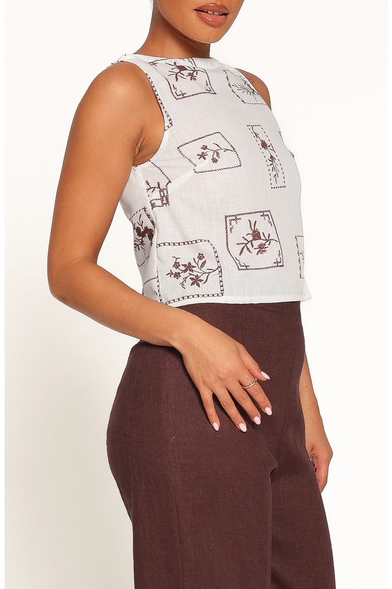 Leni Print Crop Sleeveless Top, Alternate, color, WHITE