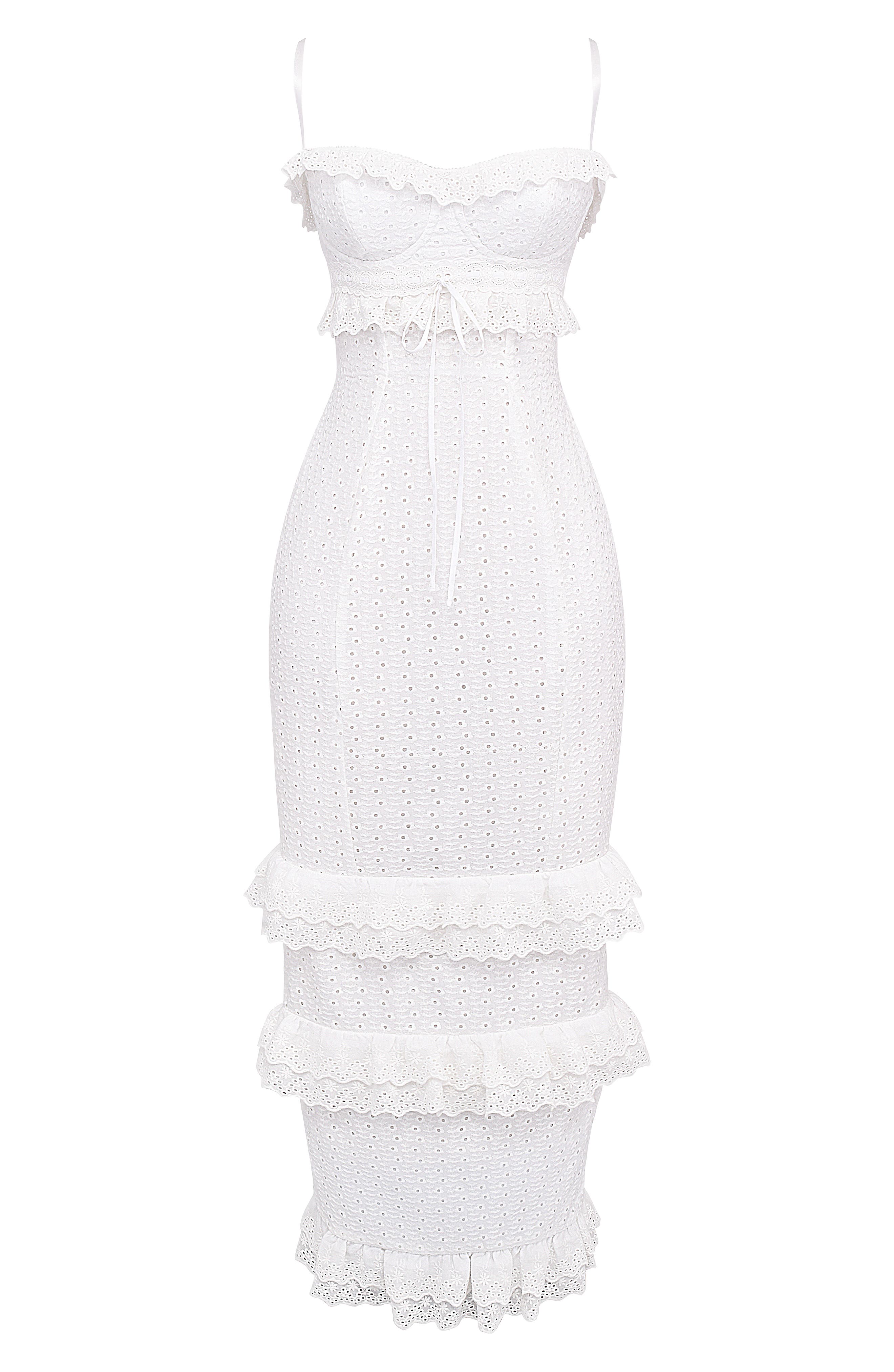 eve ruffle broderie anglaise maxi dress Eve Ruffle Broderie Anglaise Maxi Dress (Women)