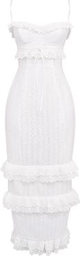 HOUSE OF CB Eve Ruffle Broderie Anglaise Maxi Dress