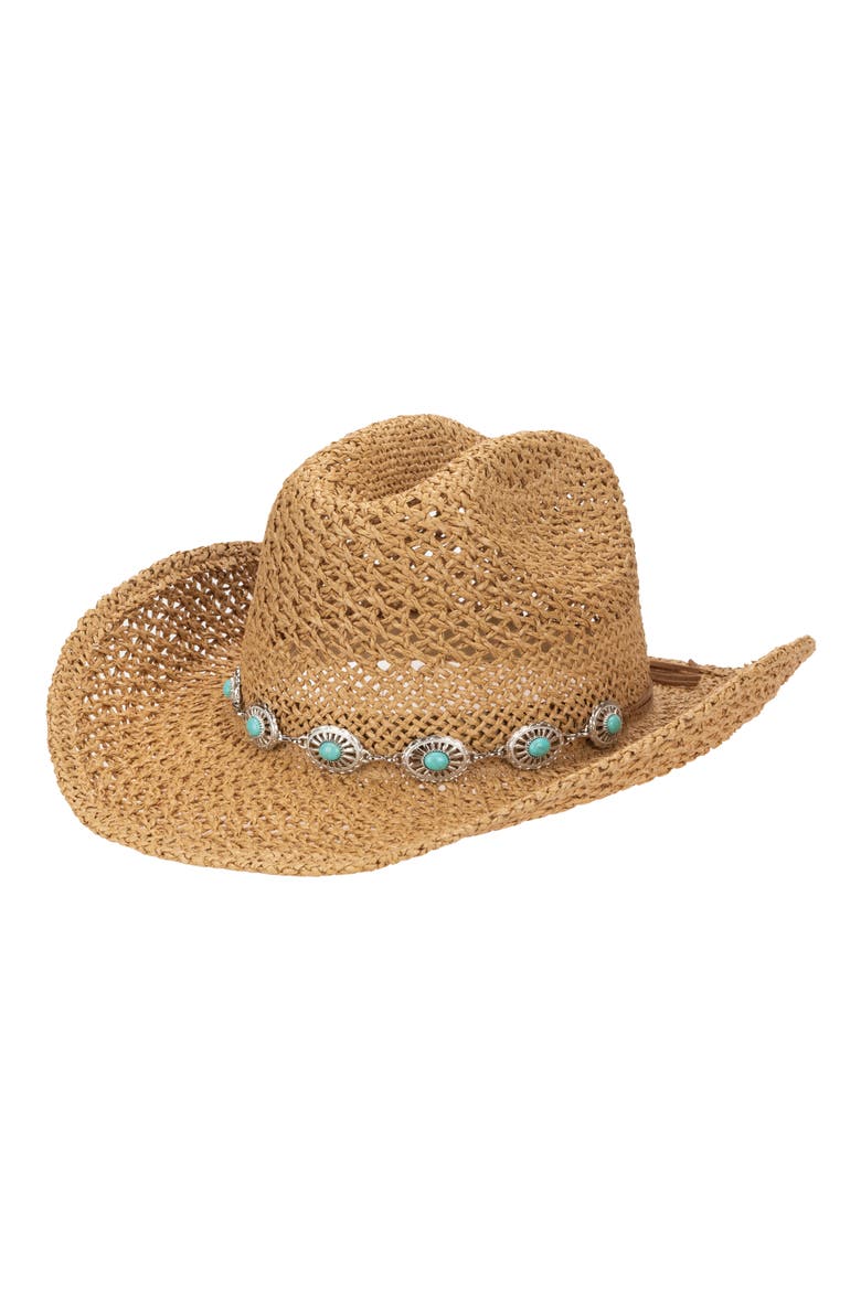 Coastal Straw Cowboy Hat, Main, color, TOAST