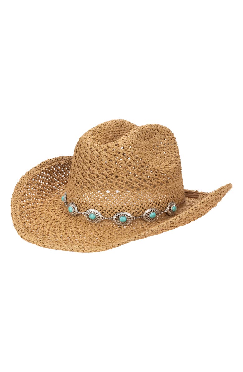 San Diego Hat Coastal Straw Cowboy Hat, Main, color, Toast