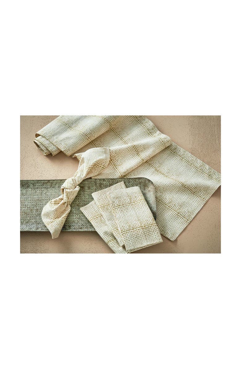 tag Wabi Sabi Dot Block Print Cotton Table Runner Beige Decor, Alternate, color, Beige