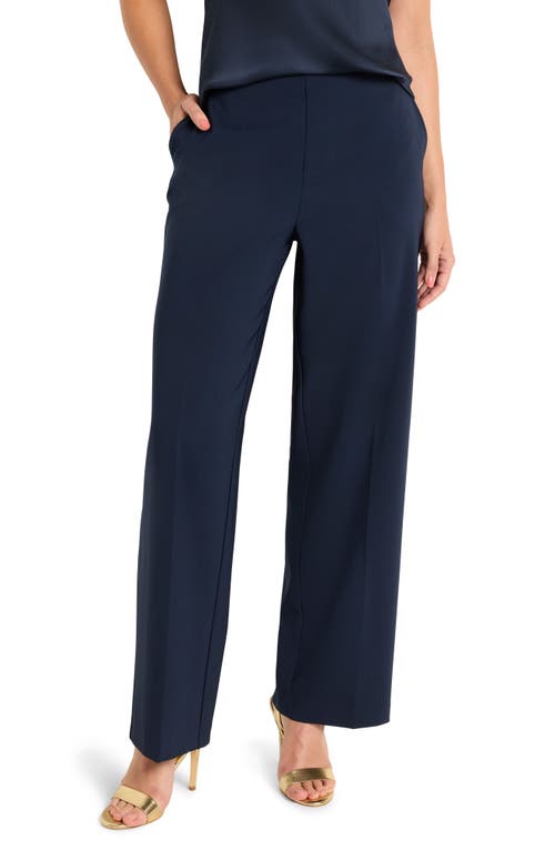 Nic + Zoe Nic+zoe Stretch Suiting Lenox Wide Leg Pants In Dark Indigo