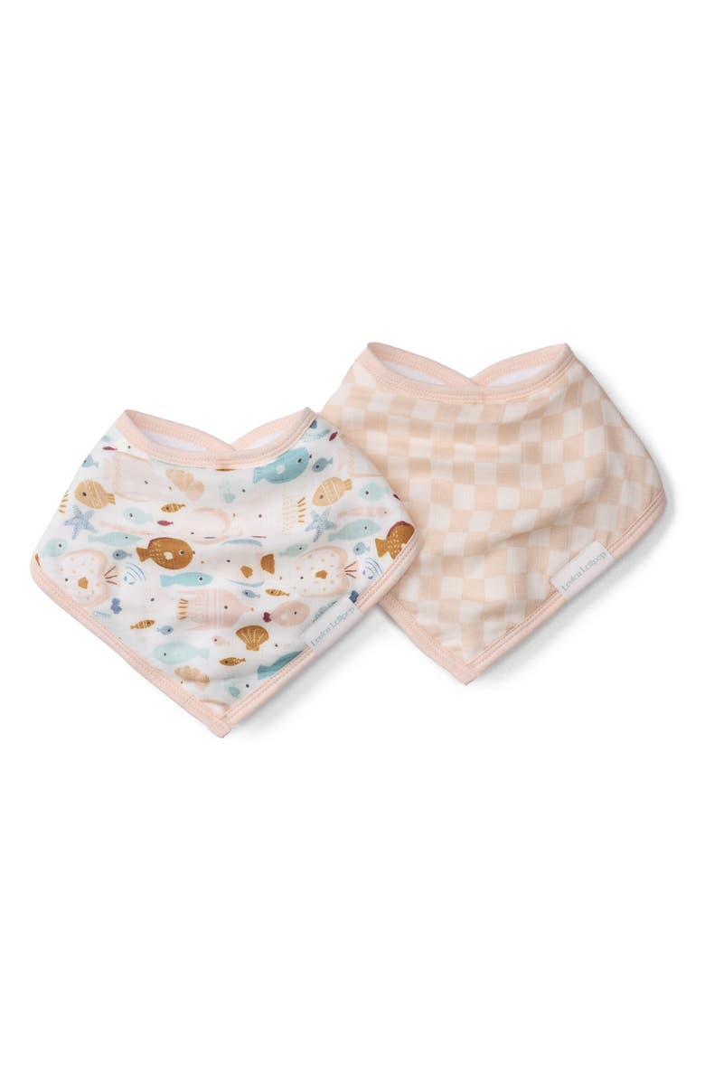 Loulou Lollipop Assorted 2-Pack Muslin Bandana Bibs, Main, color, Sun-Kissed Shoal