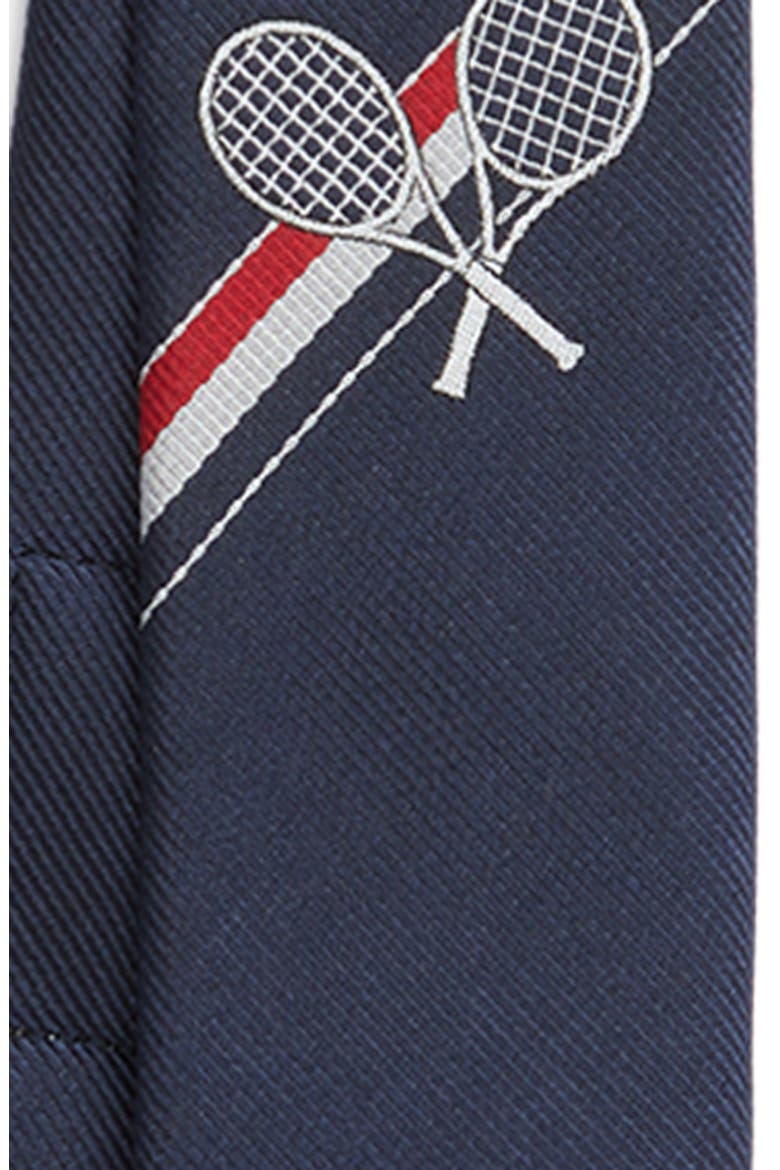 Classic Engineered Stripe Silk Tie, Alternate, color, NAVY
