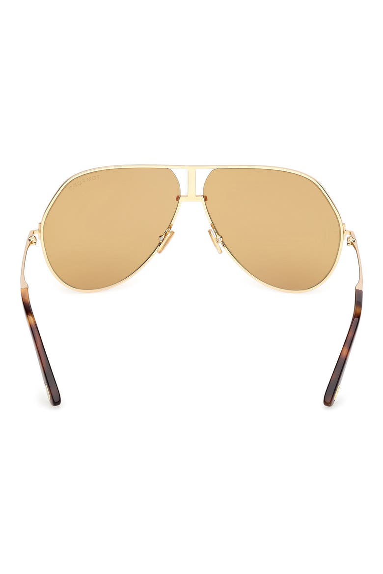 Rickie 63mm Oversize Navigator Sunglasses, Alternate, color, SHINY GOLD HAVANA / VICUNA