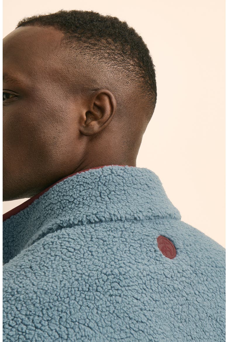 Teddy Fleece Full Zip Jacket, Alternate, color, STONE WASH BLUE HTR