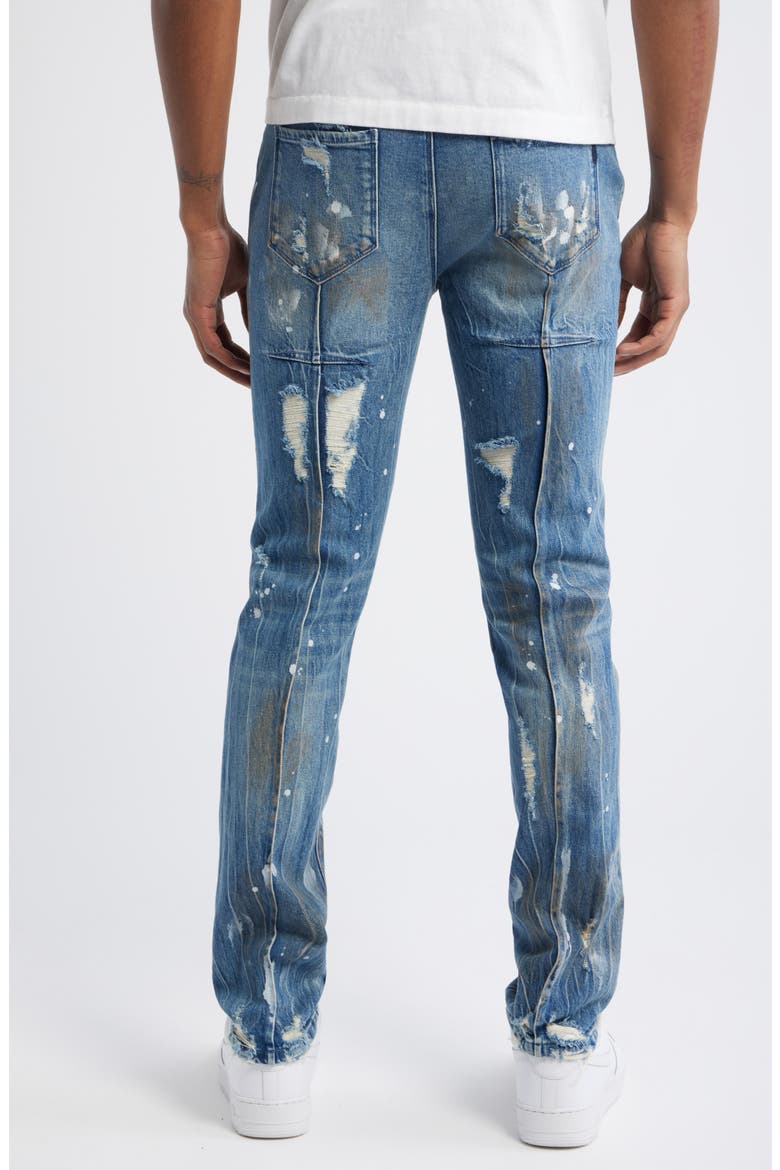 Clayton Ripped Stretch Denim Skinny Jeans, Alternate, color, GLITCH BLUE