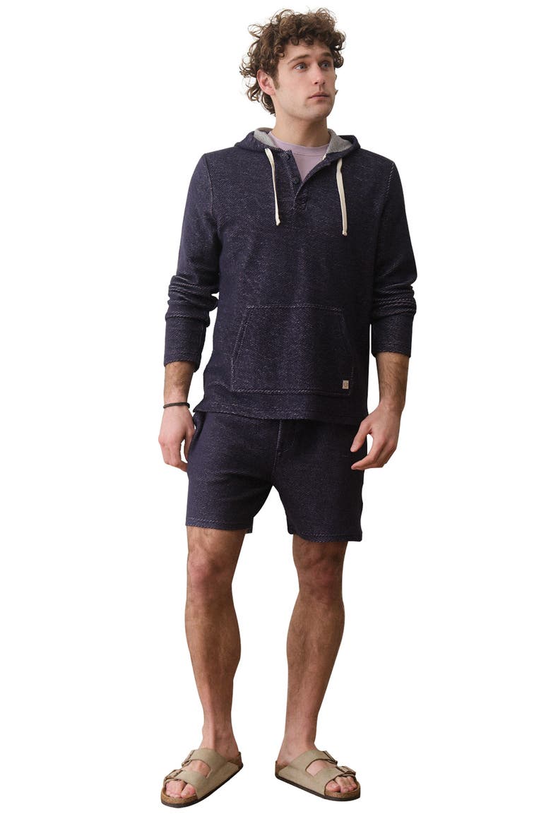 Portola Beach 6-Inch Organic Cotton Twill Drawstring Shorts, Alternate, color, NAVY/ WHITE