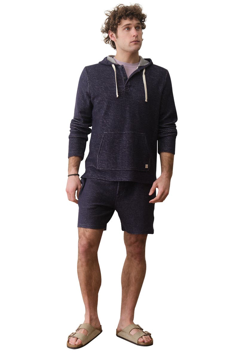 Marine Layer Portola Beach 6-Inch Organic Cotton Twill Drawstring Shorts, Alternate, color, Navy/ White