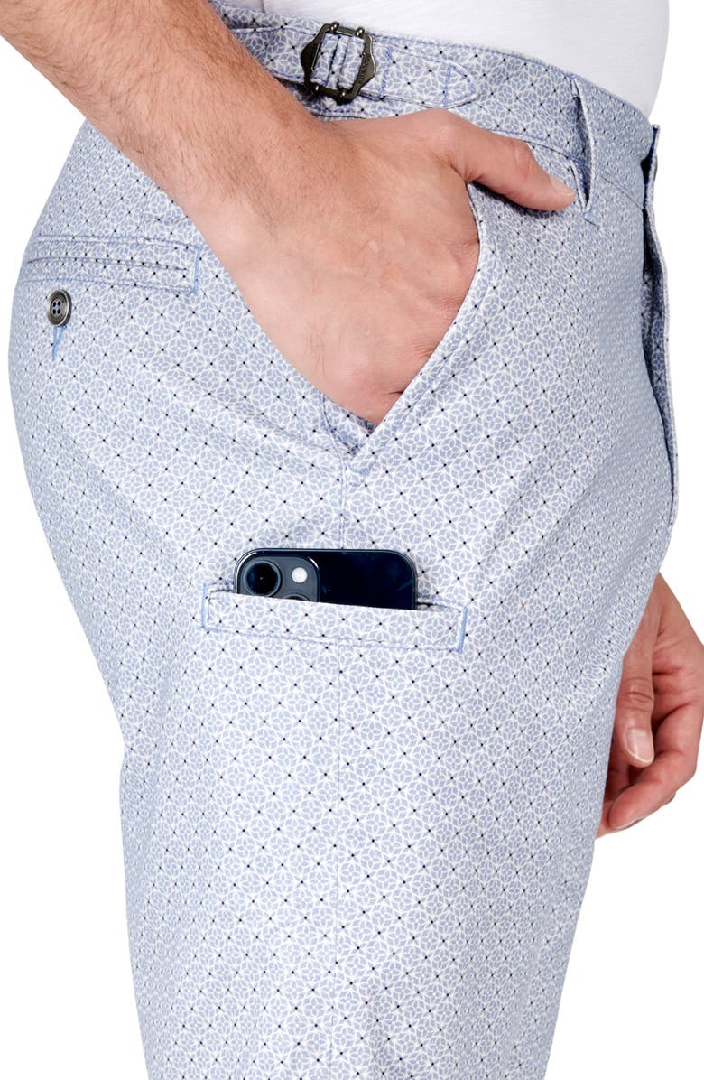 Brooklyn Brigade Slim Fit Garnet Medallion Print Flat Front Shorts, Alternate, color, Blue