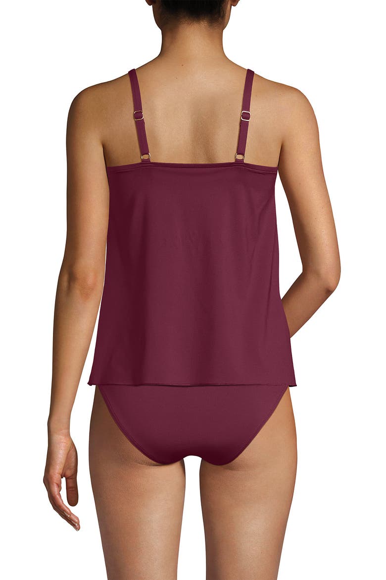 Tulip Hem Tankini Top, Alternate, color, Burgundy Spritz