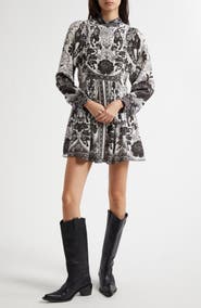FARM Rio Flower Leopards Long Sleeve Dress