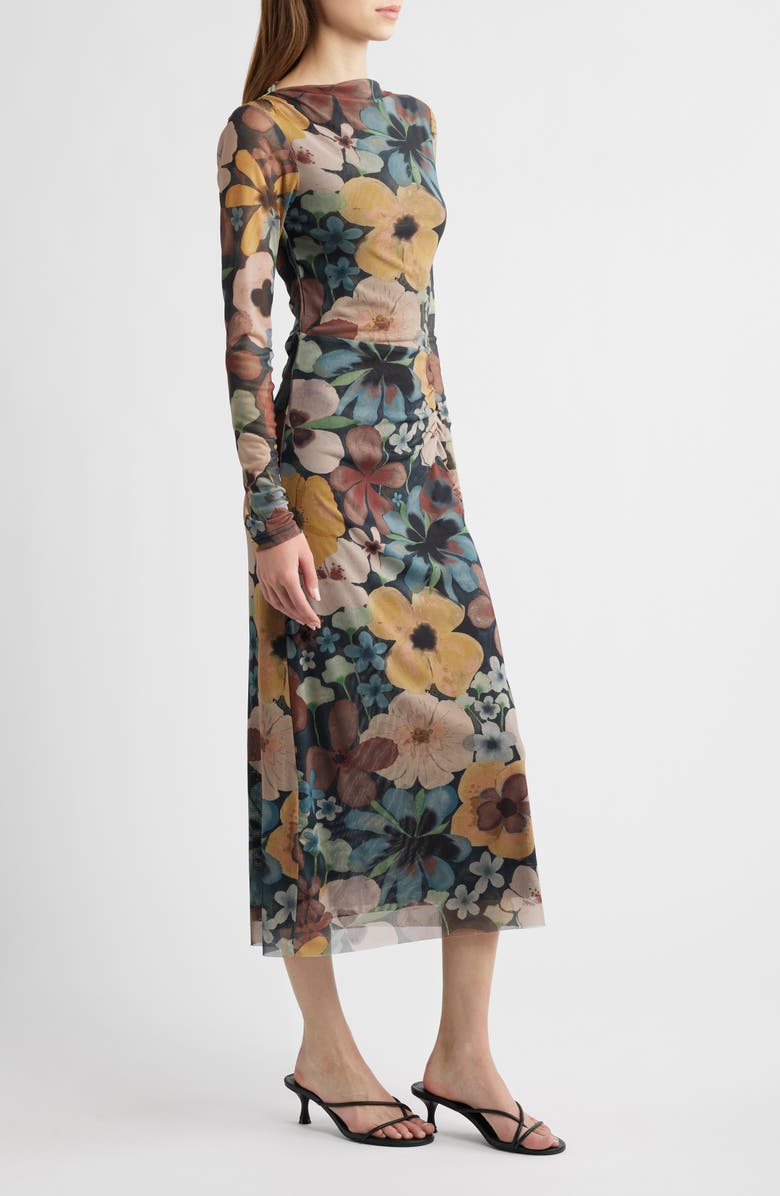 Cleobella Katya Long Sleeve Midi Dress, Alternate, color, Foraged Violets
