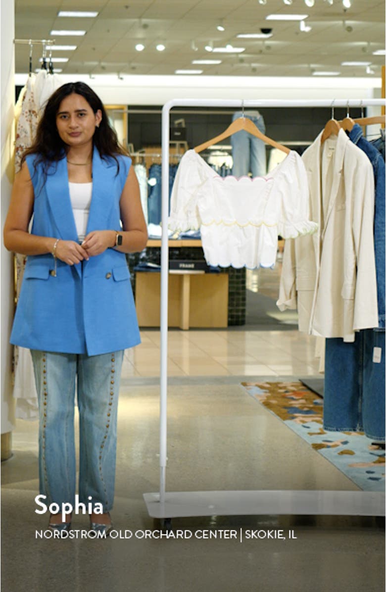 Scallop Cotton Peplum Top, sales video thumbnail