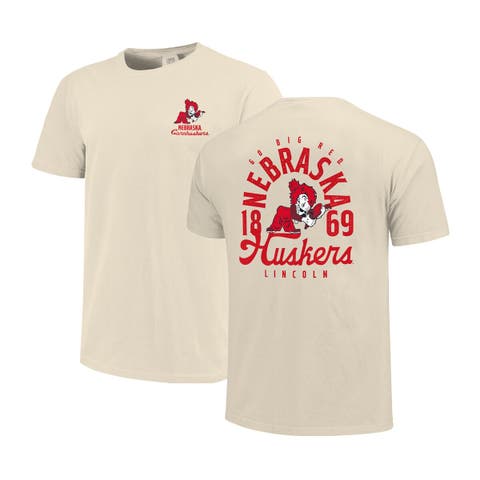 Men's Cream Nebraska Huskers Comfort Colors Mascot Overlay T-Shirt