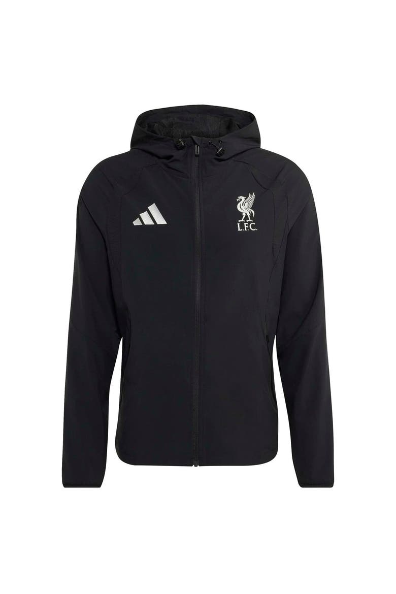 Men's adidas  Black Liverpool Tiro Travel Full-Zip Windbreaker, Alternate, color, Black