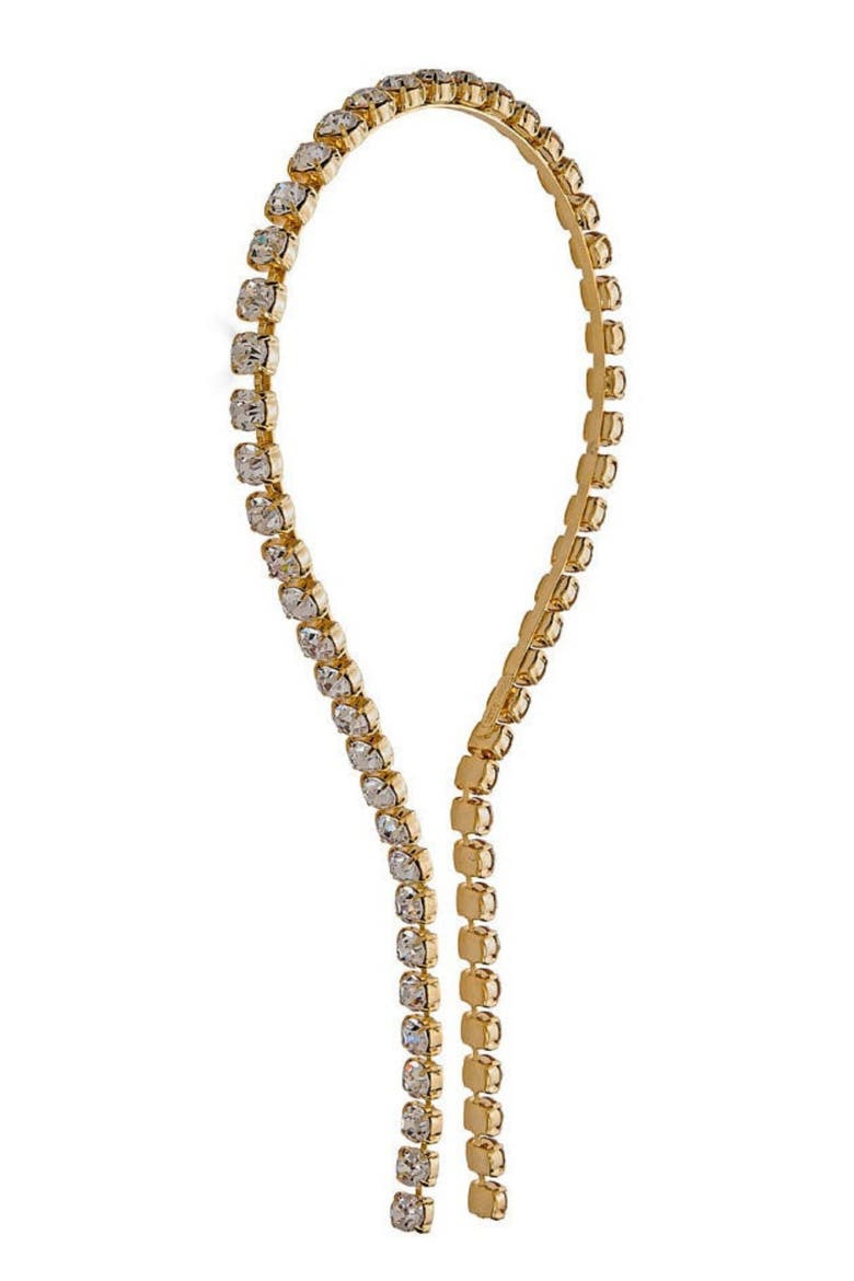 Josephina Magnus Swarovski Drop Chain Headband, Main, color, Gold