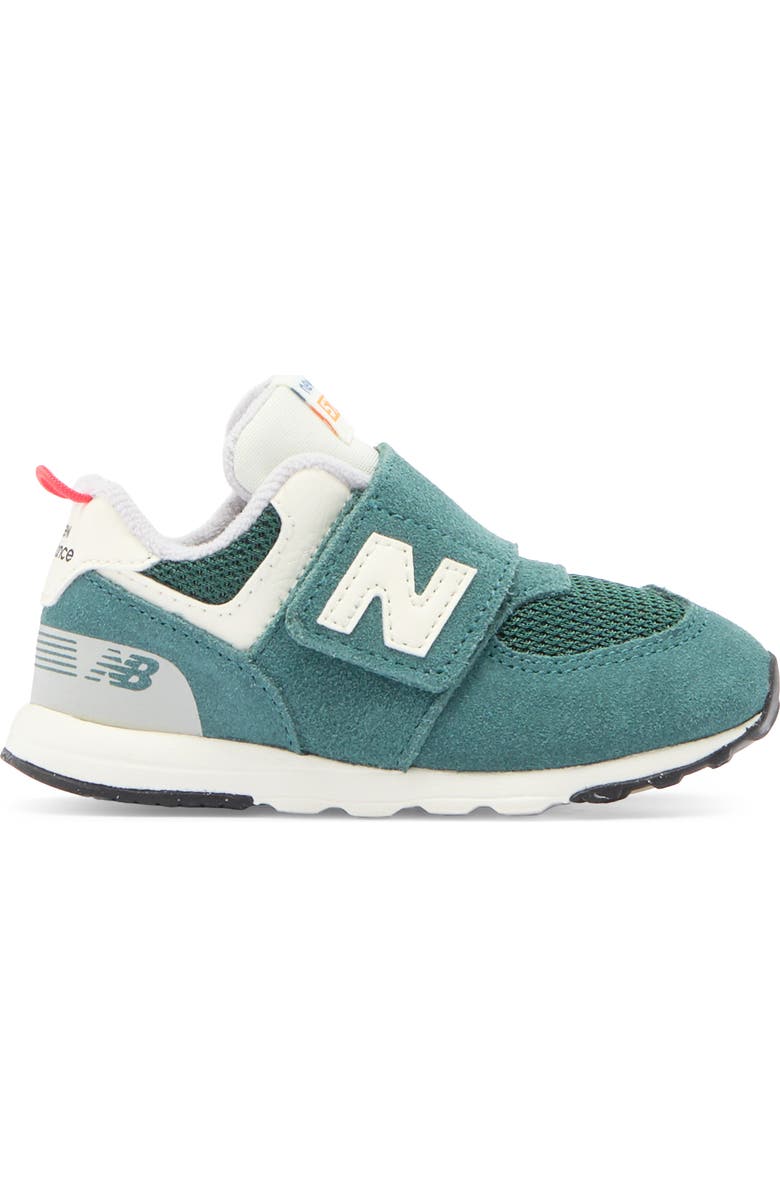 New Balance Kids' 574 New B Sneaker, Alternate, color, New Spruce/ Blast Red